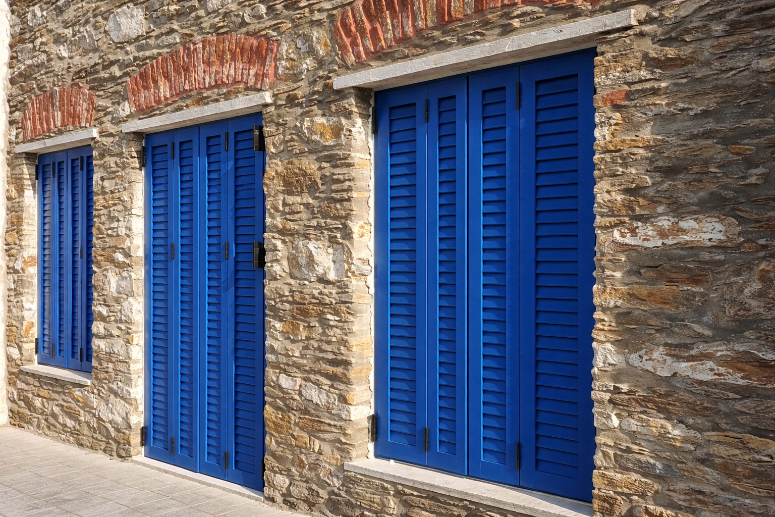 Eνεργειακά κουφώματα αλουμινίου Europa οικία στην Άνδρο