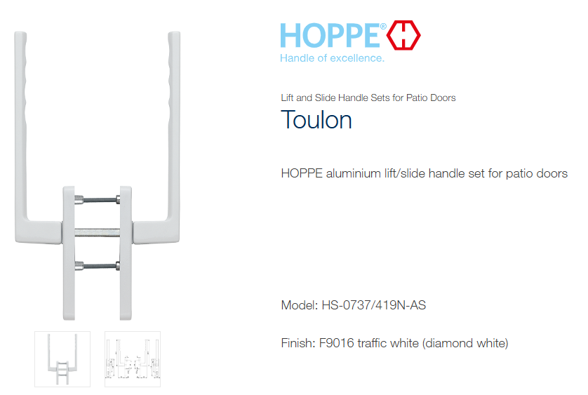 Hoppe Λαβές Ανασηκούμενου Μηχανισμού Συρόμενων - Lift & Slide