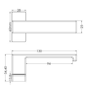 Πόμολα Πόρτας Αλουμινίου HA-1300