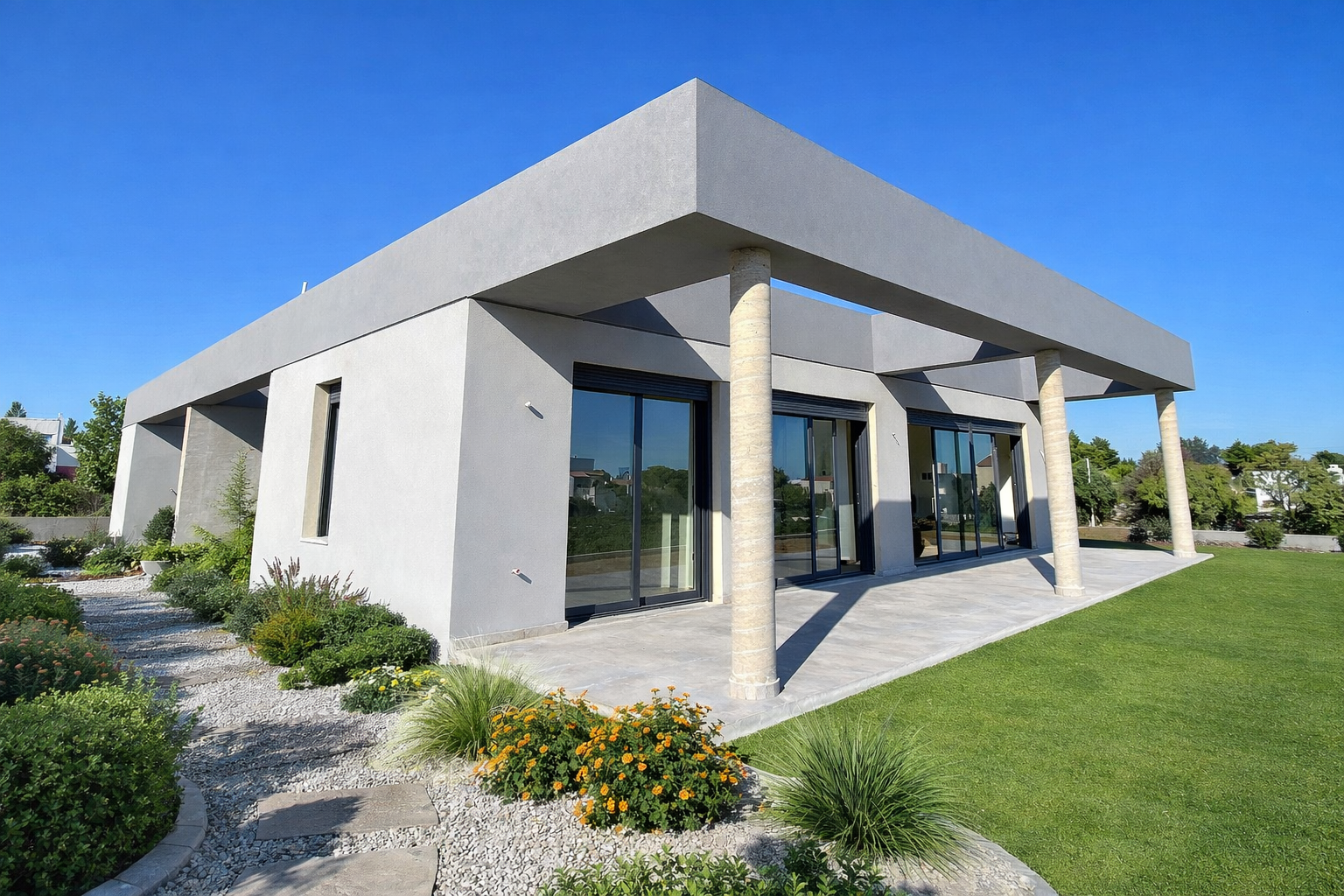 Κουφώματα αλουμινίου Europa σε Οικία στην Αρτέμιδα