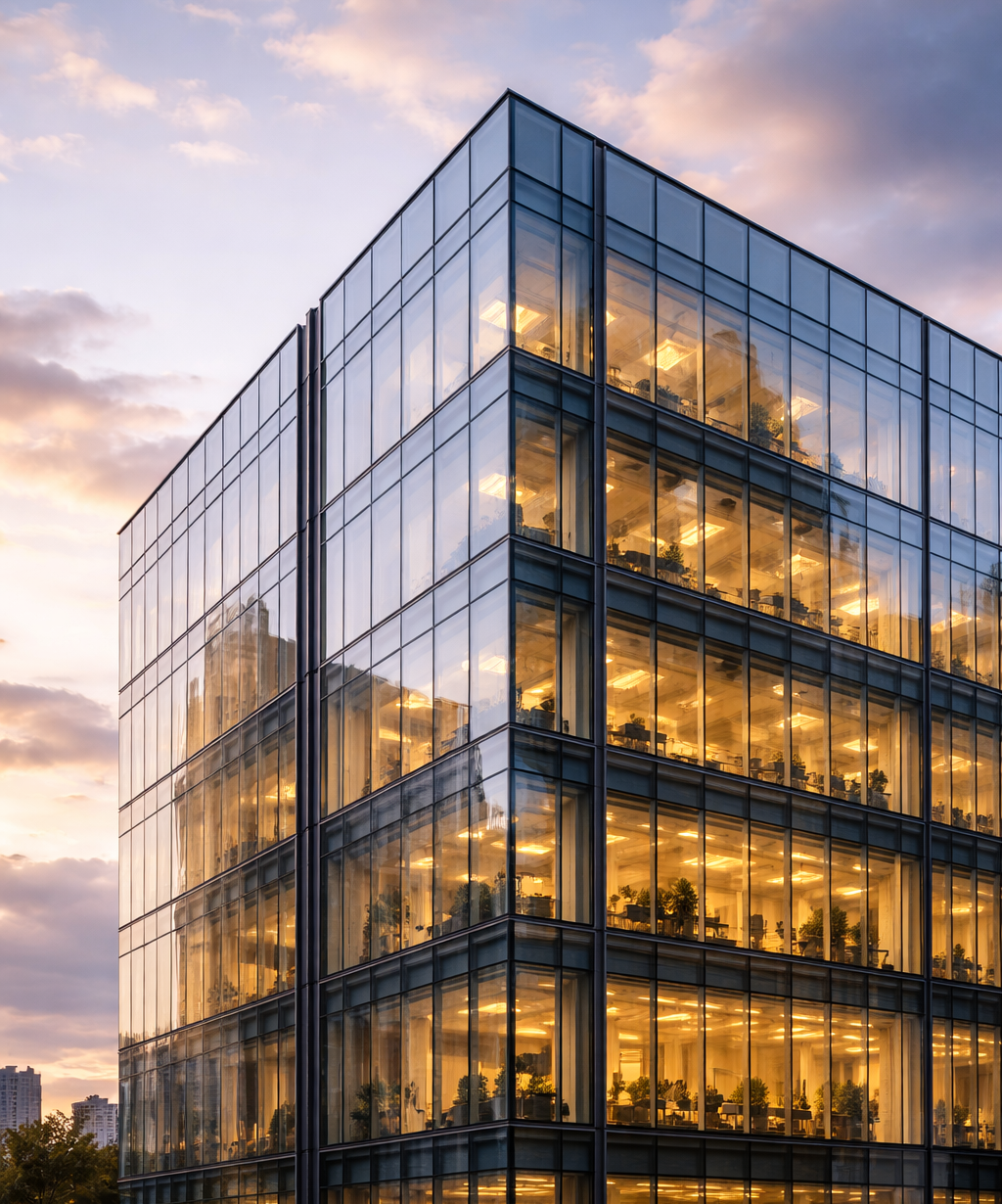 Αρχιτεκτονική πρόσοψη με σύστημα υαλοπετάσματος Europa ECW 50 Hybrid