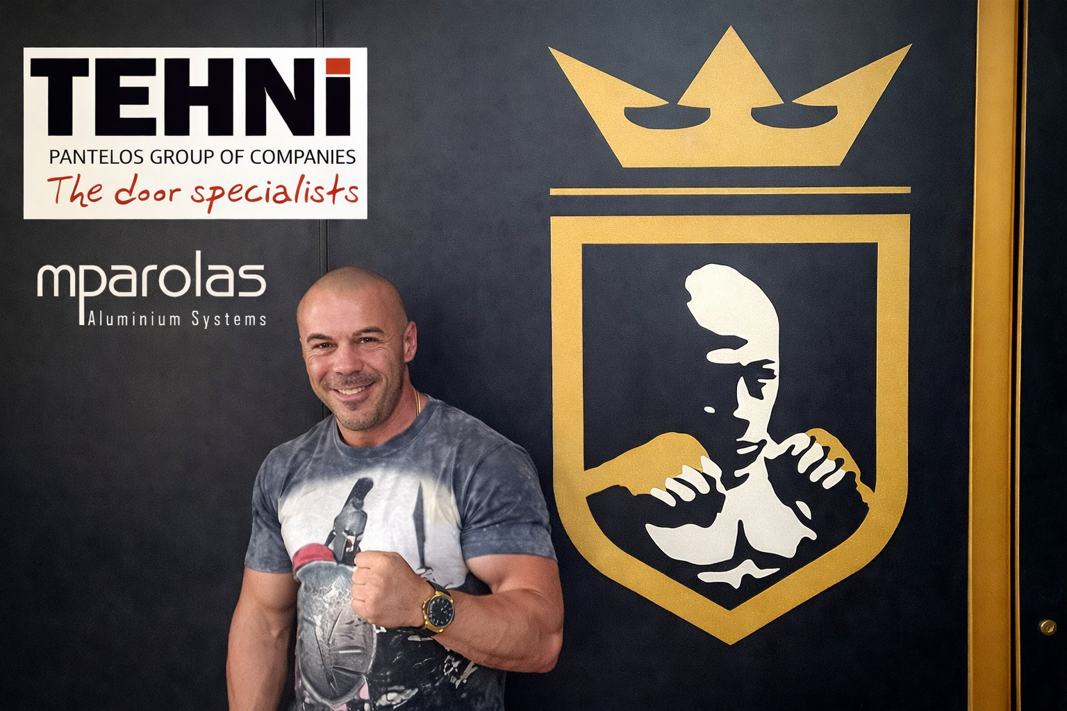 Custom pivot door αλουμινίου στο Zambidis Fitness Club στο ΟΑΚΑ