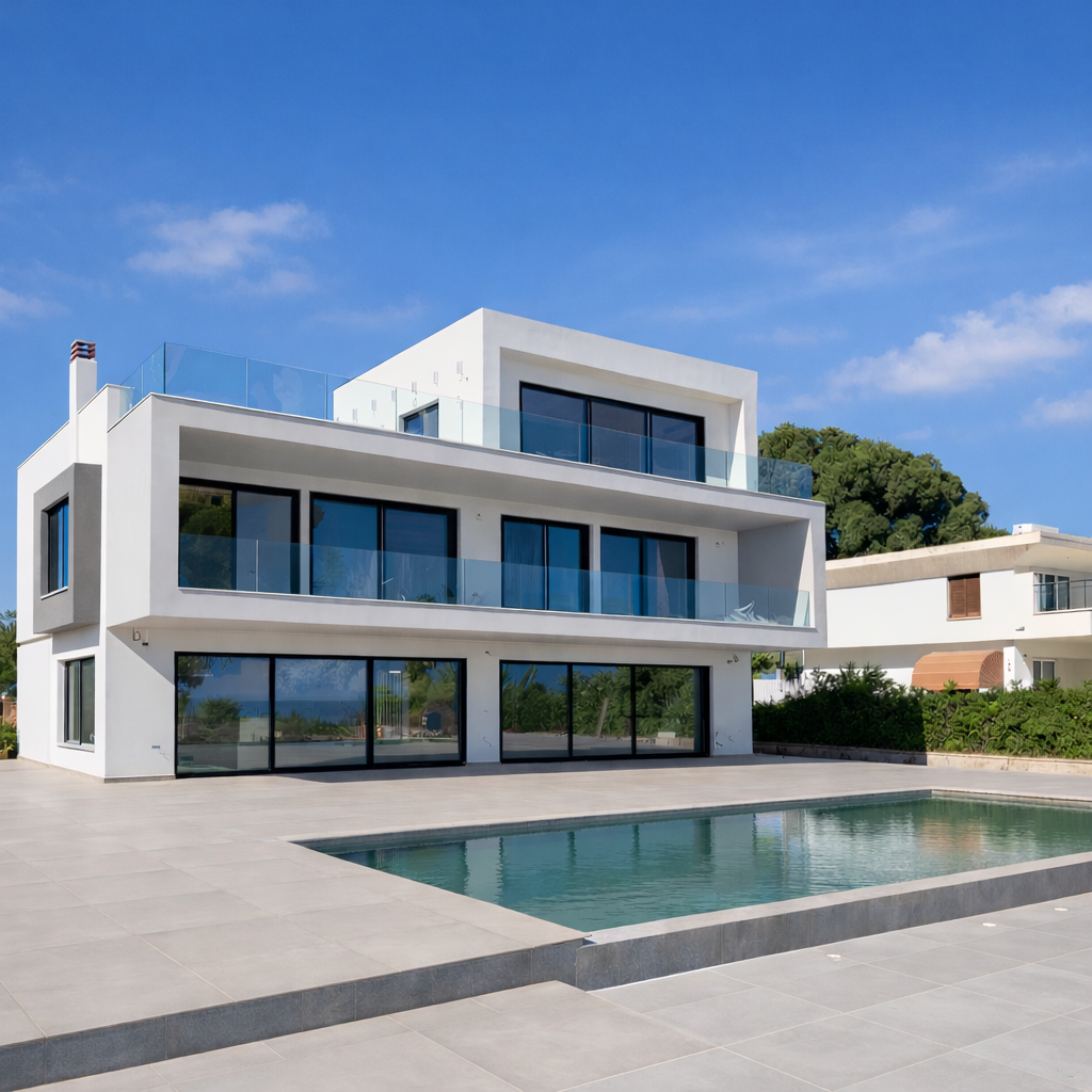 Minimal Κουφώματα Αλουμινίου σε Παραθαλάσσια Ιδιωτική Κατοικία στην Αμάρυνθο Ευβοίας