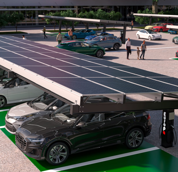 Europa Carport είναι ένα σύστημα βάσης στήριξης Φωτοβολταϊκών πλαισίων