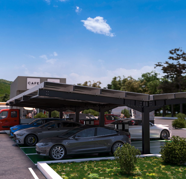 Europa Carport Double είναι ένα σύστημα βάσης στήριξης Φωτοβολταϊκών πλαισίων