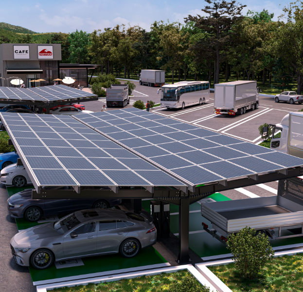 Europa Carport Double είναι ένα σύστημα βάσης στήριξης Φωτοβολταϊκών πλαισίων