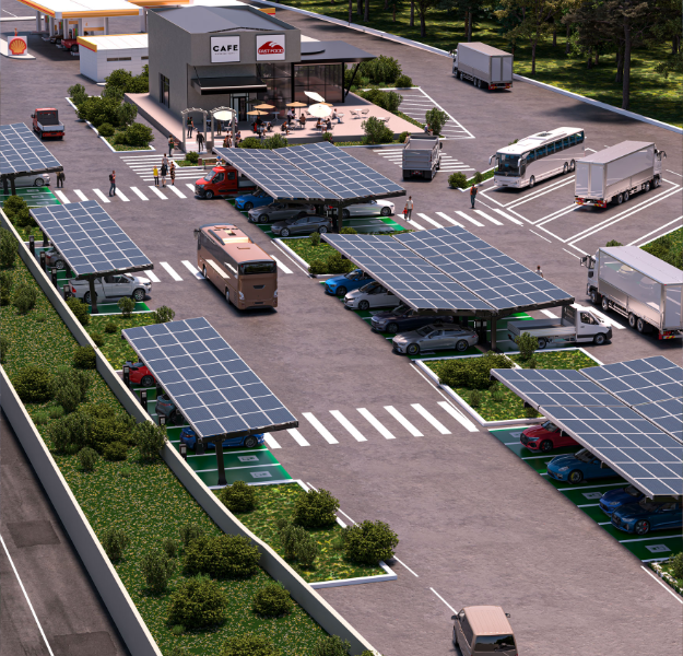 Europa Carport Double είναι ένα σύστημα βάσης στήριξης Φωτοβολταϊκών πλαισίων